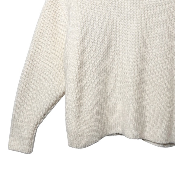 Zara Wool Blend Cream Chunky Cozy Women’s Turtleneck Sweater M - Picture 6 of 11